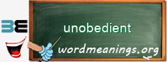WordMeaning blackboard for unobedient